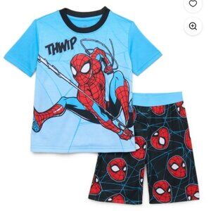 4/5 Spider-Man Boys Graphic Print Tee & Shorts 2-Piece Sleep Set